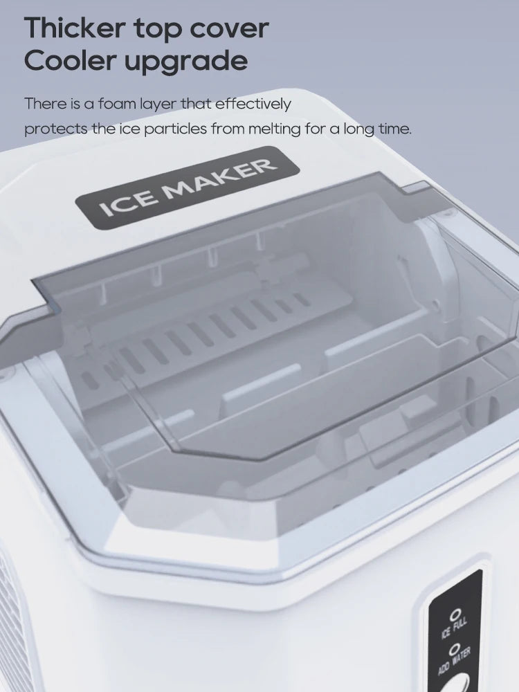 HiBREW Ice Maker Machine Automatic Home Ice Maker Self-Cleaning for Kitchen Office Bar Party 60Hz & 50Hz