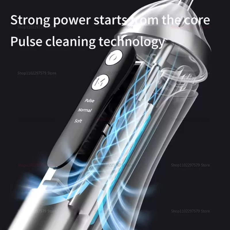 Multifunctional Electric Water Floss 3 Cleaning Mode Oral Irrigator 4 Nozzle High Pressure Pulse For Cleaning Food Residue