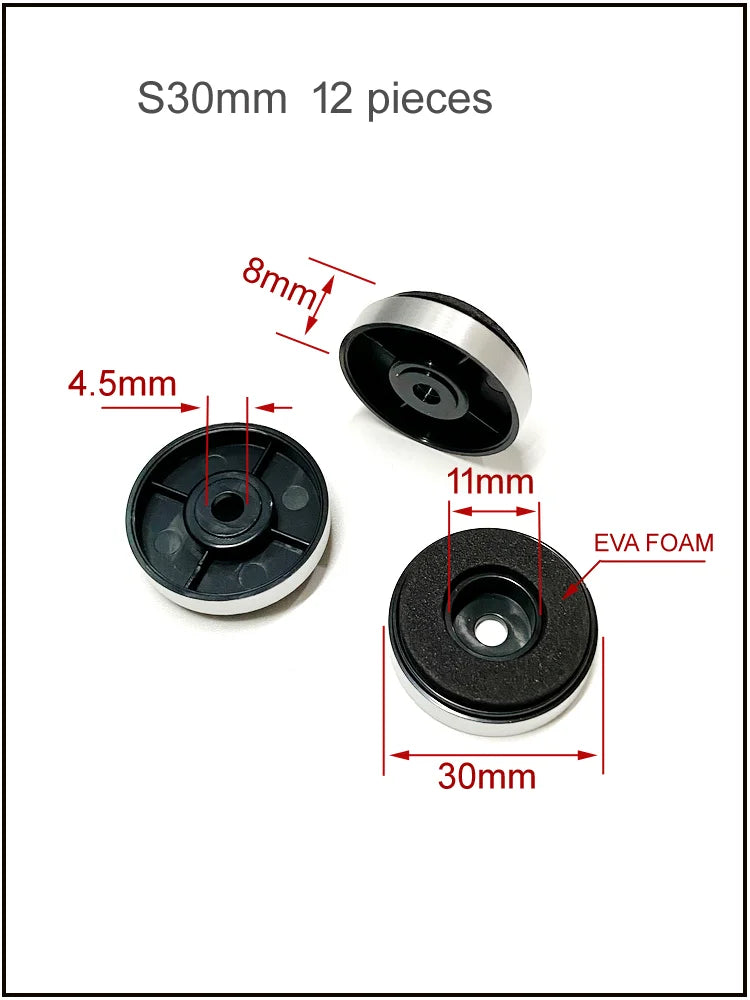 Furniture Electrical Appliances Speaker Legs Anti Slip Vibration Reduction Gold And Silver Frame Plastic Foot Pads