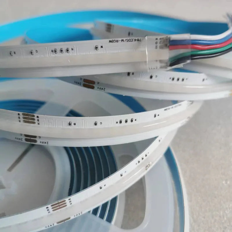 COB RGB CCT RGBCCT RGBW LED Addressable Full Dream Color Dimmable Waterproof IP68 FOB Linear Ribbon DC12V/24V 480LM/W