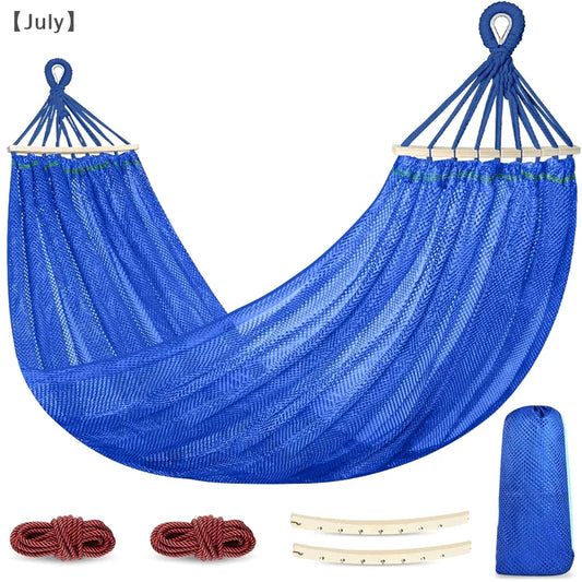 Ice Silk Outdoor Camping Swing Hammock Sturdy Portable Breathable Mesh Ice Silk Hammock Bed Hang Cooling Hammock For Garden