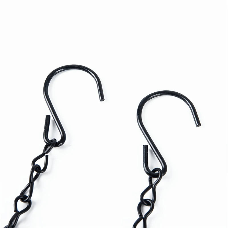 24cm Black Hanging Chains Garden Plant Hangers Flower Pot Basket Bird Feeders Planters Lanterns Ornaments Home Garden Decor