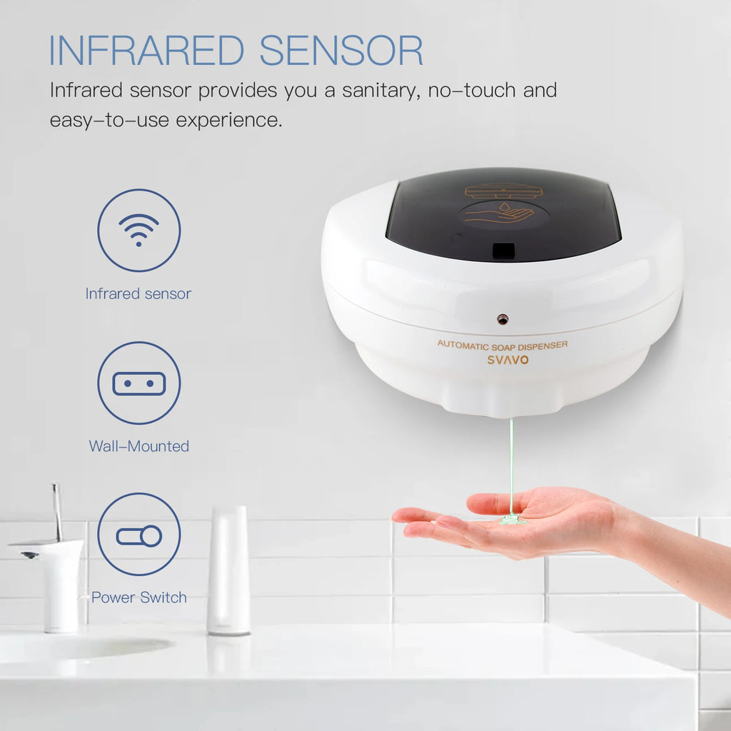 SVAVO 600ml Automatic Soap Dispenser Infrared Sensor Hand Sanitizer   Foam Hand Sanitizer Applicable To Kitchen And Bathroom