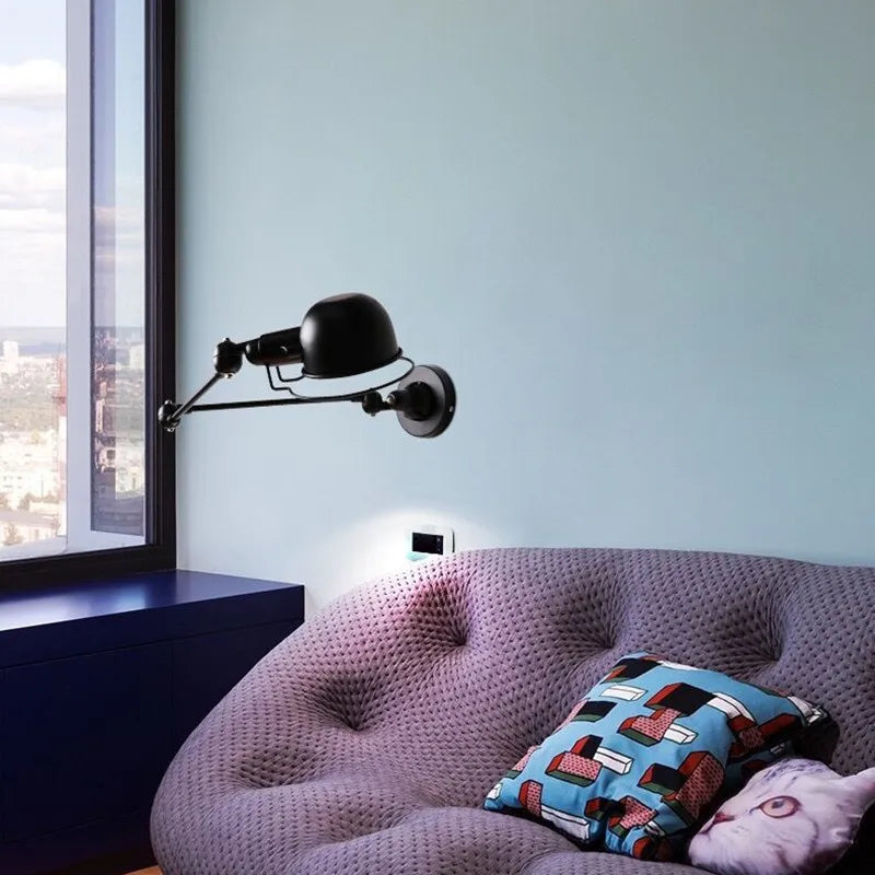 Retro Folding Wall Lamp Nordic Adjustment Wall Light Living Room Bedroom Loft Industrial Long Arm Restaurant Bar Wall Light