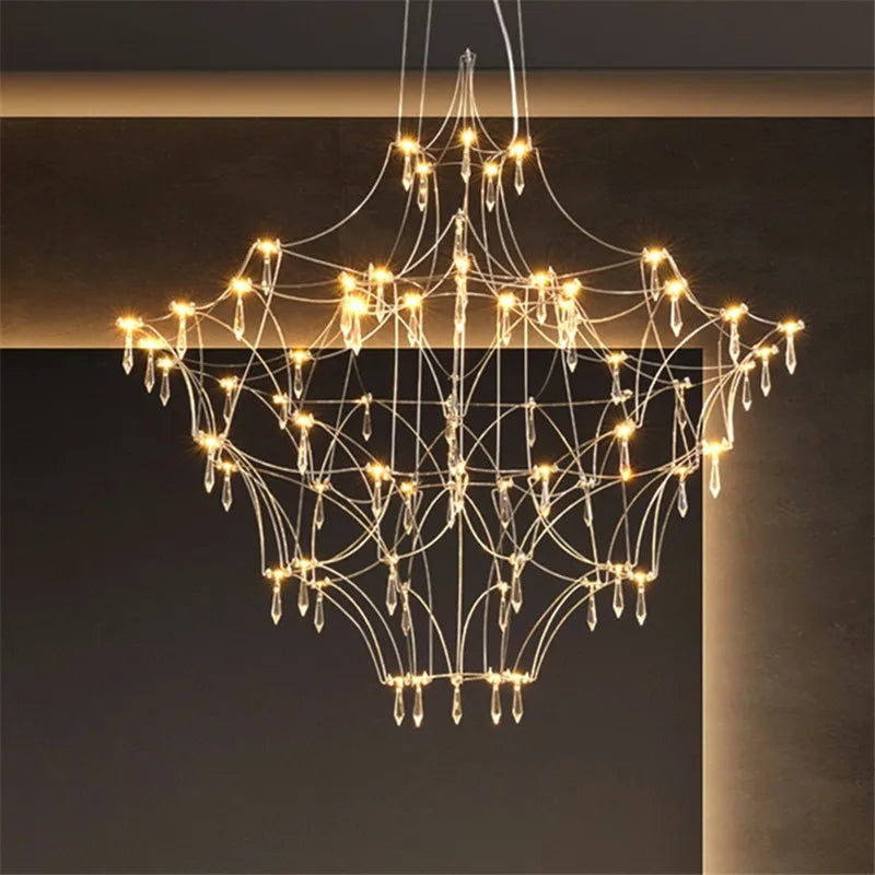 Mira Quasar Chandeliers Luxury Crystal Pendant lamp for Living Room Kitchen Villa Golden Lustre steel crystal Pendant light