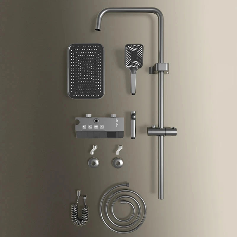 Bathroom Shower Set with LED Display Piano Keys Bath Shower Rain Shower Complete Bathroom Accessories