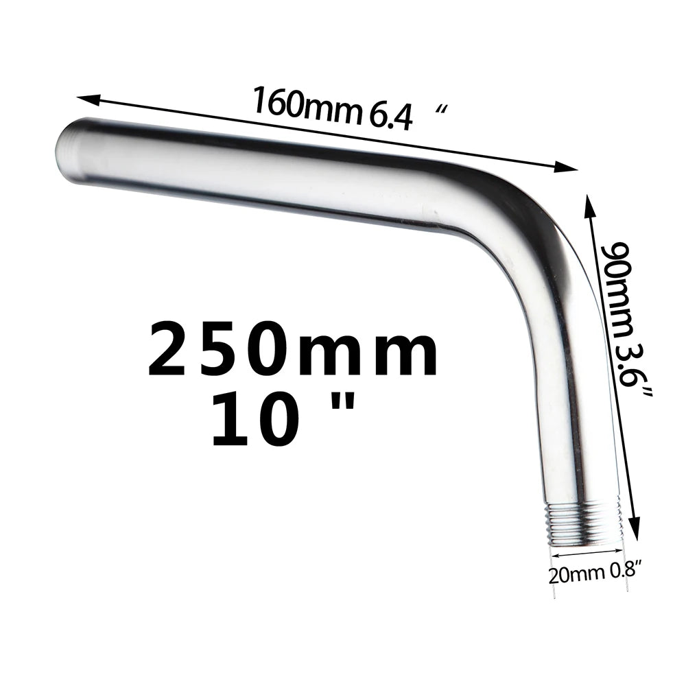YANKSMART Chrome Polished Shower Arm Stainless Steel Bathroom Accessories  Showers Arm For Head Wall Mounted Luxury Shower Pipe