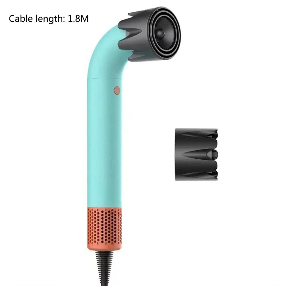 New High Speed Negative Ion Hair Dryer with Bend Tube Nozzle Quick Drying for Household Travel