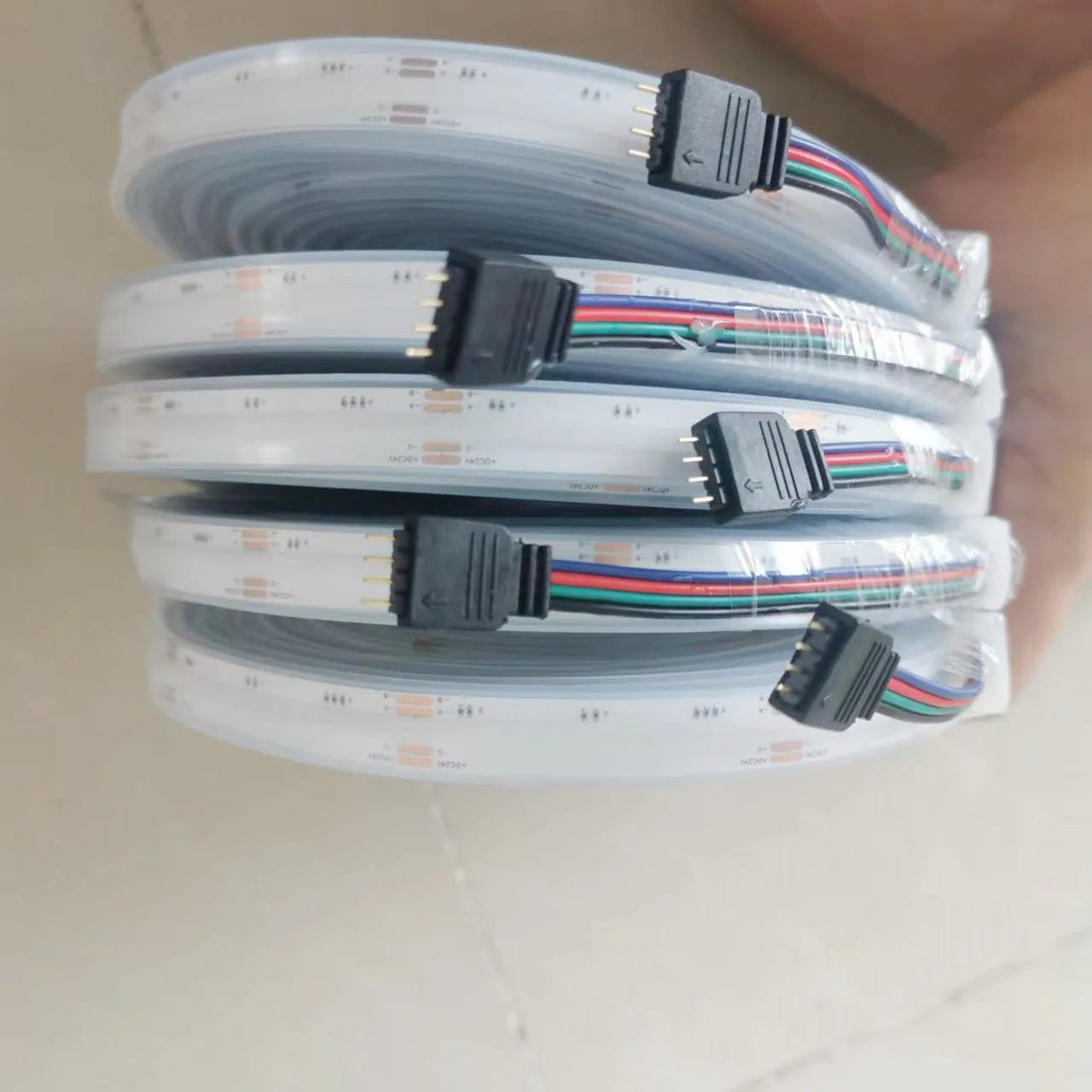 COB RGB CCT RGBCCT RGBW LED Addressable Full Dream Color Dimmable Waterproof IP68 FOB Linear Ribbon DC12V/24V 480LM/W