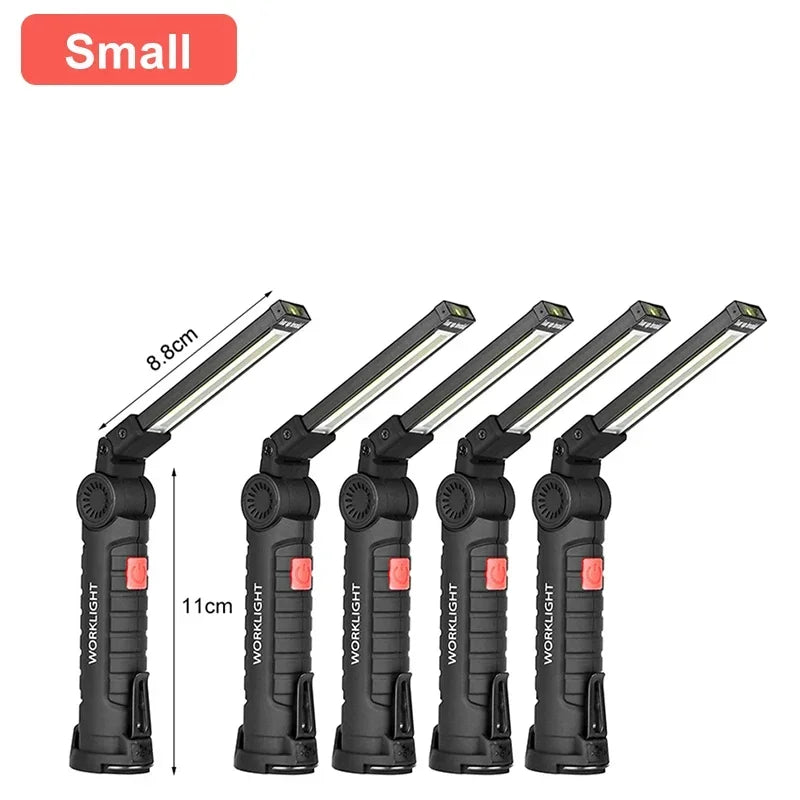 Multifunctional Folding Work Light Portable Camping Light Type-C Rechargeable Flashlight With Built-in Battery Magnetic Lamp