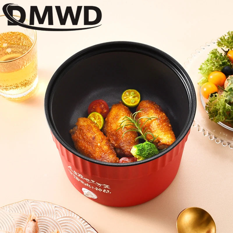 110V Mini Electric Cooking Pot Multifunctional Rice Cooker Hot Pot Instant Noodles Porridge Omelette Quick Food Pot Frying Pan