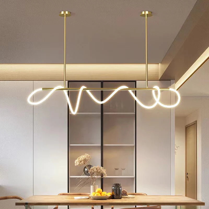 LED Long Pendant Light, Dining Room Pendant Light, Modern Style Pendant Light, Ceiling Linear Light, Living Room Light 200CM