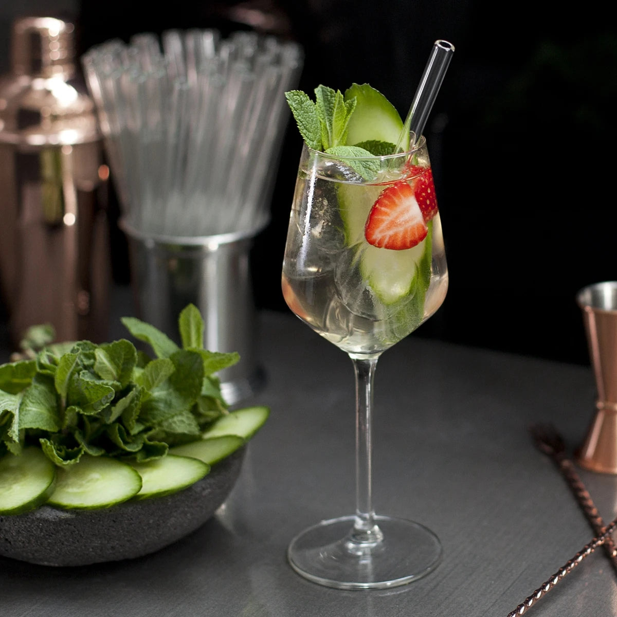 4/8pcs Reusable Glass Straws Eco-friendly Drinking Straws for Smoothies Milk Coffee Drinks Bar Accessories Short Cocktail Straws