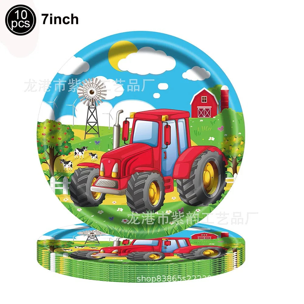 Tractor Cake Topper Green Farm Vehicle Cars Happy Birthday Cake Topper Kids Farm Tractor Themed Party Tractor Cake Decortions