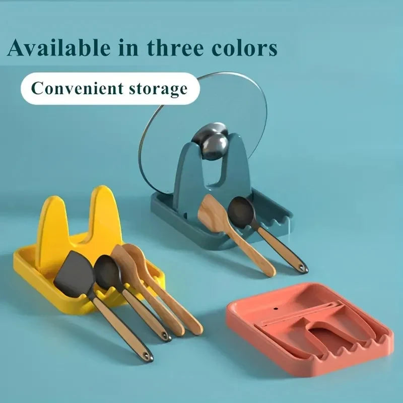 Foldable Pot Holder Plastic Spoon Holder Vertical Kitchen Storage Rack Suitable For Ladle Forks And Lid Rack Storage Rack