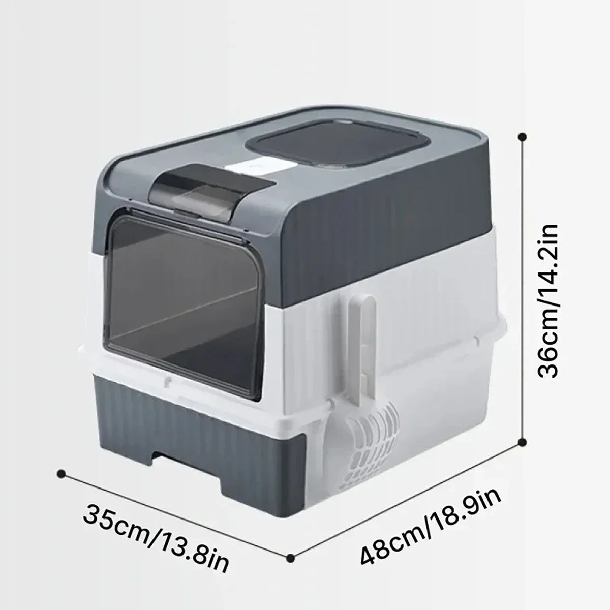 Pet Litter Box Kitten Anti Splash Toilet Fully Enclosed Spill proof Deodorant Cat Toilet Plastic Sandbox Cat Bedpan Sanitary Tra