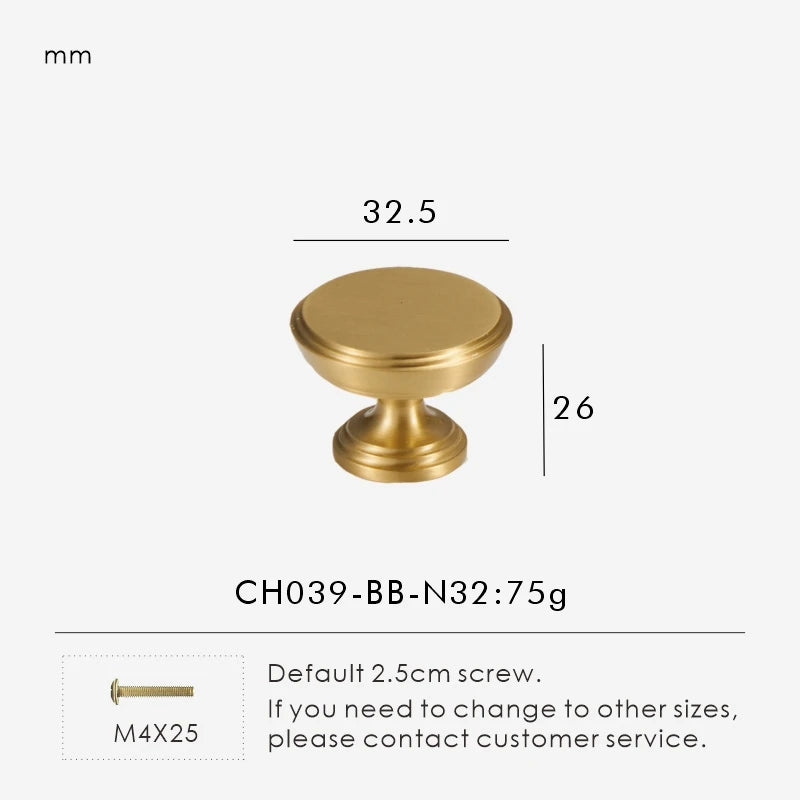 Nurlin Solid Brass French Style Luxury kitchen Cabinet Knobs Wardrobe Drawer Doors Handle Tbar