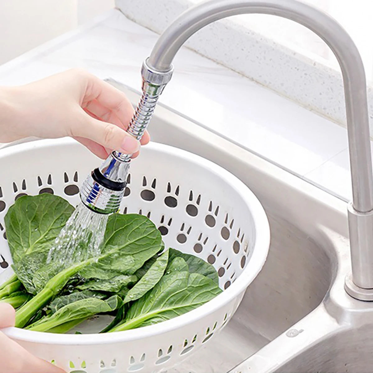 ABS kitchen faucet accessories Faucet extender Dual mode (shower/bubble) 360° swivel splash-proof faucet adapter