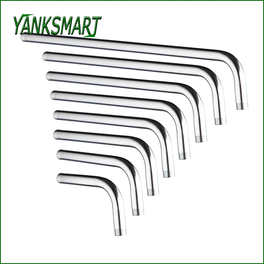 YANKSMART Chrome Polished Shower Arm Stainless Steel Bathroom Accessories  Showers Arm For Head Wall Mounted Luxury Shower Pipe