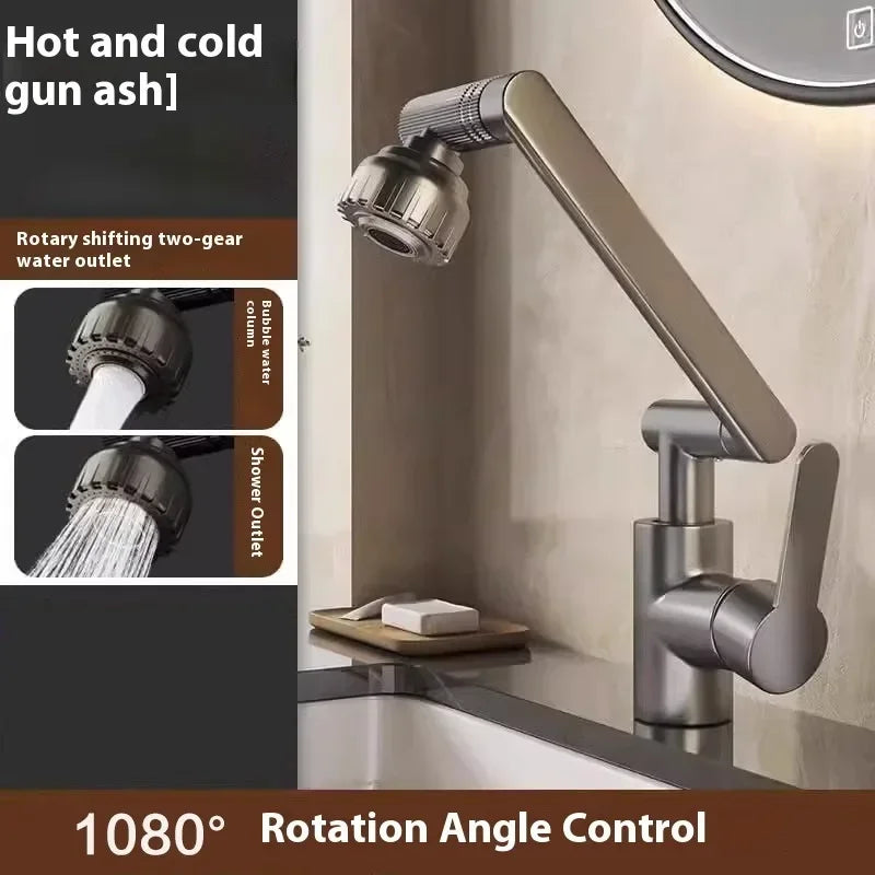 Water Faucet Tap Multifunctional Swivel Extender Filter Robotic Extension Arm Fit Bidet Bubbler Sink for Bathroom Facilities