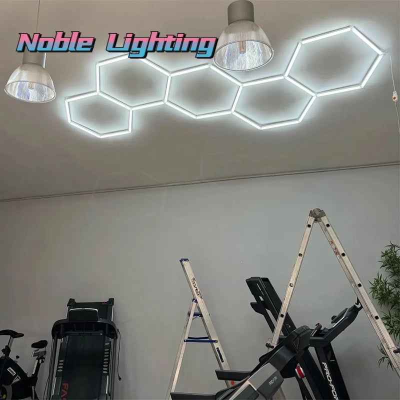 Muiti Garage Light Hexagon Led Lights Lamp Highly Efficient Honeycomb LED Light Customized for Barber Ceiling Lighting Workshop