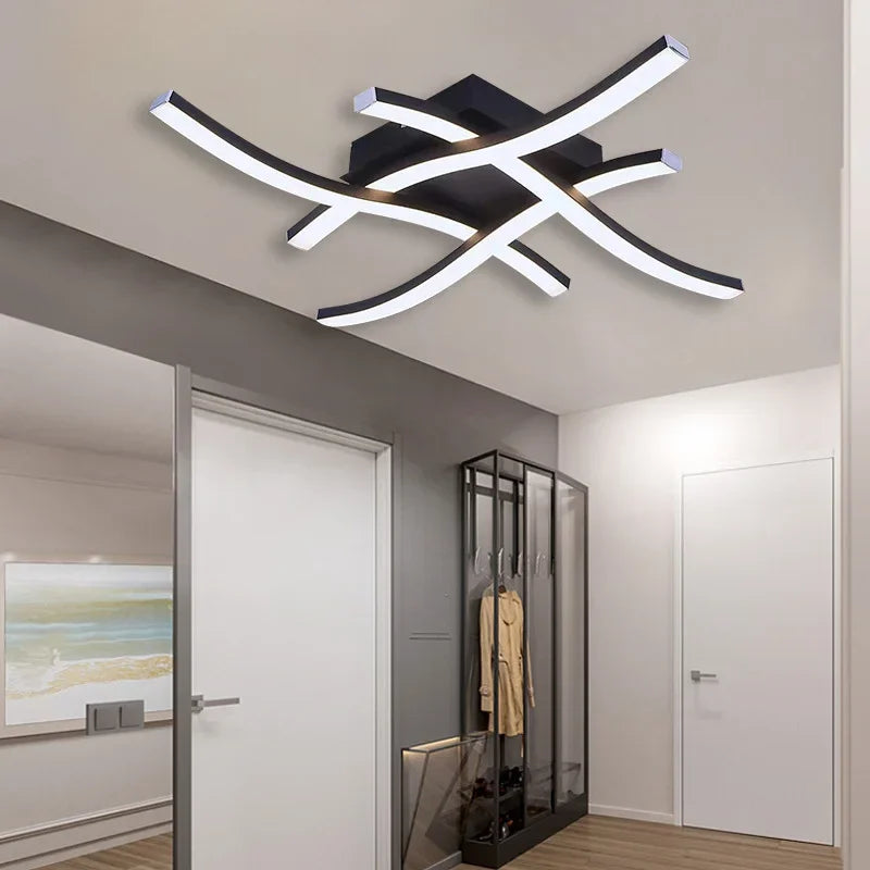 Modern LED Ceiling Light Wave White Light For Living Room Dining Room Hallway Corridor Bedroom Study Room Entryway Indoor Light