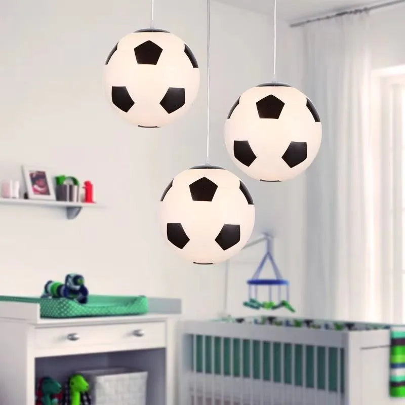 Basketball Pendant Light Modern LED Chandelier for Kids Room Living Room & Restaurant Sports Themed Hanging Fixture
