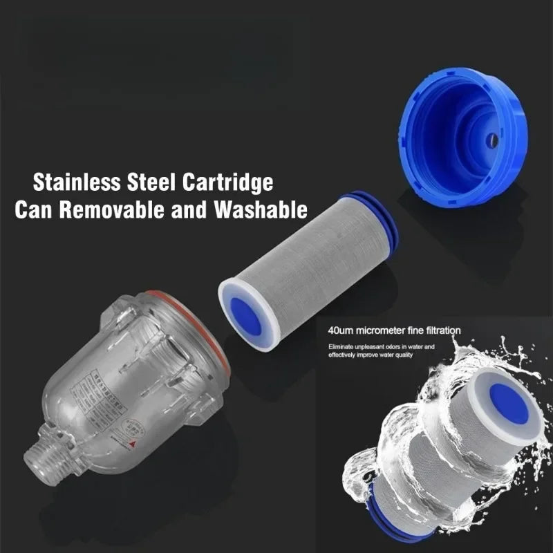 1/2 Inch Stainless Steel Household Pre Water Purification Filter Tap Heater Washing Machine Universal Anti-scaling Filter