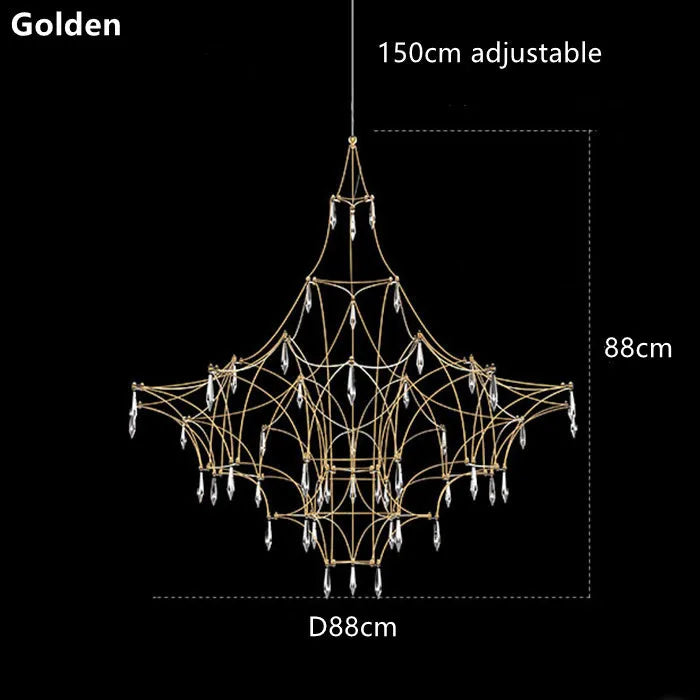 Mira Quasar Chandeliers Luxury Crystal Pendant lamp for Living Room Kitchen Villa Golden Lustre steel crystal Pendant light