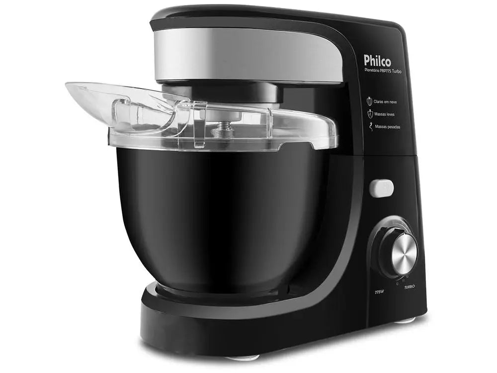 775W Black Philco Planetary Mixer 12 Speeds 4 Liters Turbo PBP775P - 110V