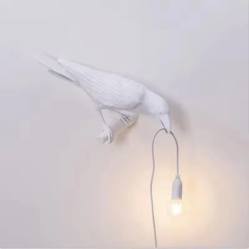 Nordic Resin Crow Wall Lamp Creative Auspicious Bird Desk Lamp Interior Decoration Lamp Bedroom Living Room Corridor Wall Lights