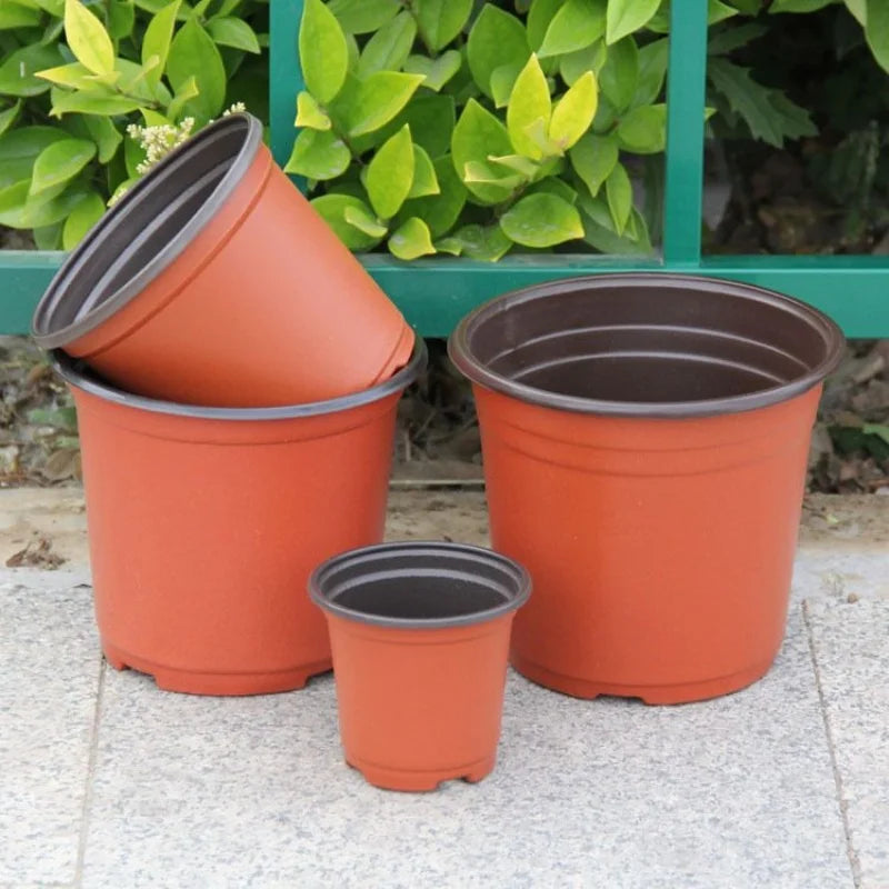 10pcs Thin section Flowerpot Plastic Grow Box Fall Resistant Tray For Garden Plants Nursery Cup Transplant Flower Plant Pots