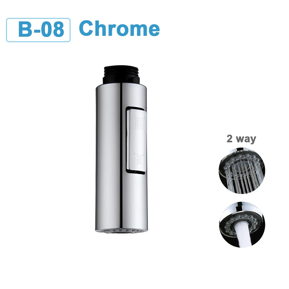 G1/2 Kitchen Faucet Head Pull Out Shower Nozzle Sprayer Bathroom Sink Tap Replacement Accessory Black Silver Golden Head Aerator