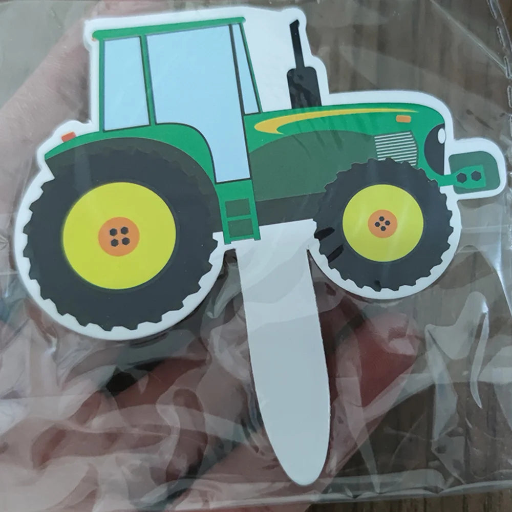 Tractor Cake Topper Green Farm Vehicle Cars Happy Birthday Cake Topper Kids Farm Tractor Themed Party Tractor Cake Decortions