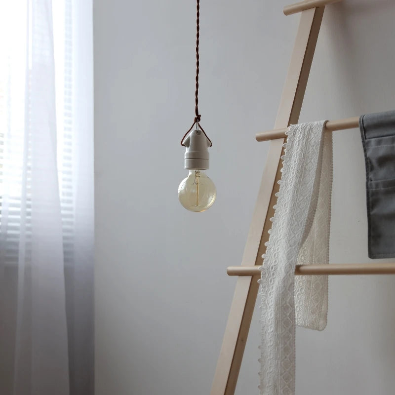 Vintage ceramic bedside pendant lamp Art single head dining room table pendant lamp Creative personality Mini pendant lamp