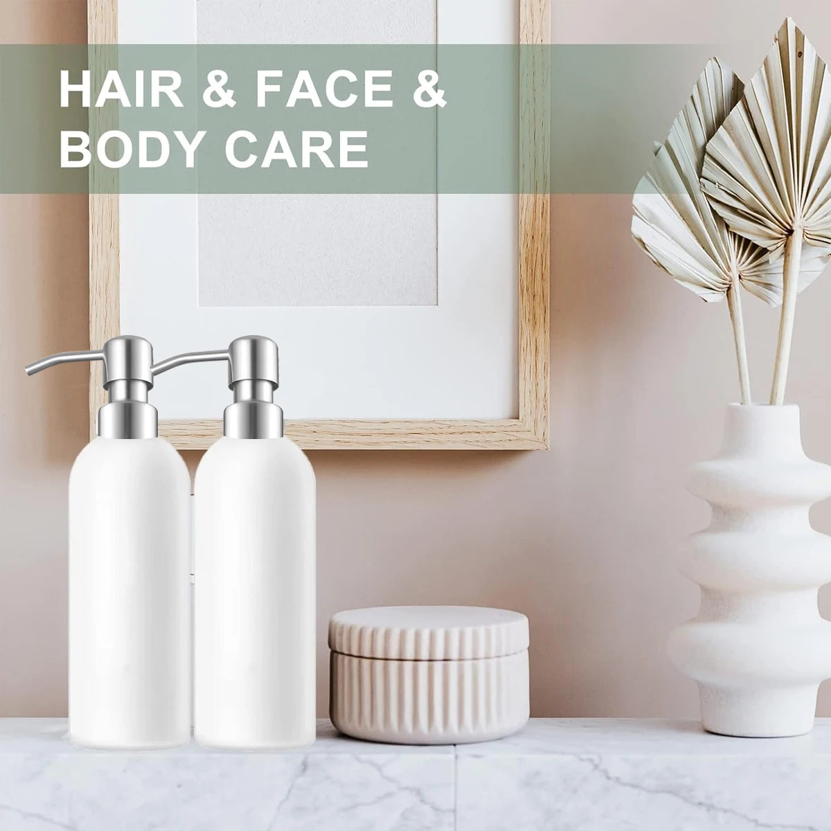 Leeseph Soap Dispenser Pump Head, 304 Stainless Steel Brushed Finish Pump Head 2.5cm Neck Size, Replacement for Kitchen Bathroom