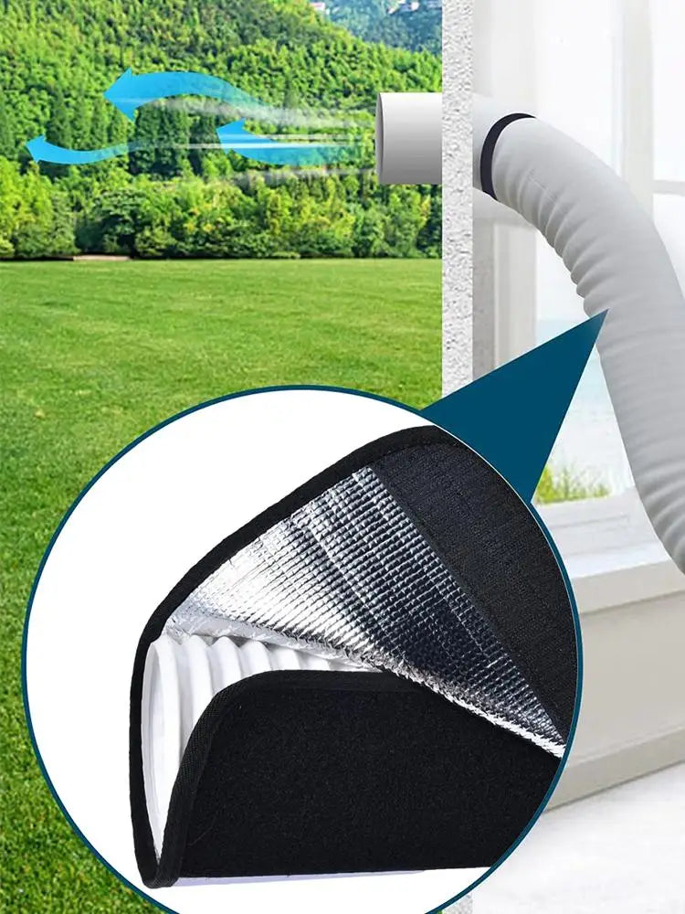 Air Conditioner Insulated Cover AC Insulated Hose Cover Wrap Portable Reusable Waterproof Sleeve Hoses Duct Vent Cover