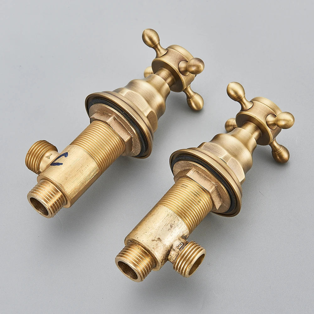 2pc Handles for Basin Faucet Deck Mounted Brass Hot and Cold Control Valve Mixer Handle Bath Faucet Switch Handles for Bathroom
