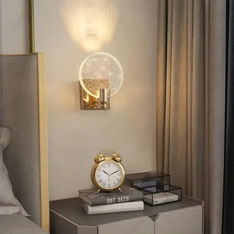 Modern Simple Crystal Bedroom Bedside Led Lights Bathroom Makeup Sconce Dining Table Wall Lamps for Room Decor Home-appliance
