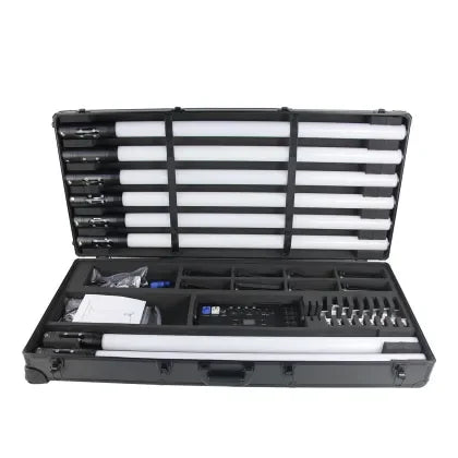 V-Show IP65 T360 8pcs With Case Outdoor 360° Wireless Stage Light Battery Powered RGB Rainbow Pixel Bar Led Tube Dmx Remote Wifi