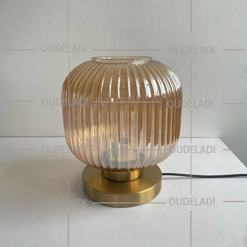 White Blue Amber Smoky gray Pumpkin Glass table lamps Bedroom Study desk lamp Modern living room Hotel bedside Decor light