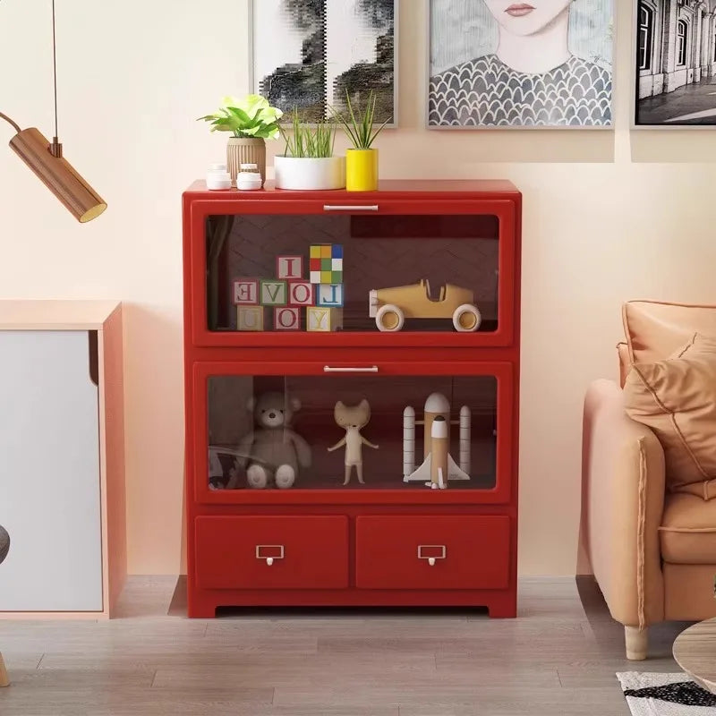 -*Color chest, bedroom storage, modern display cabinet, dust-proof glass