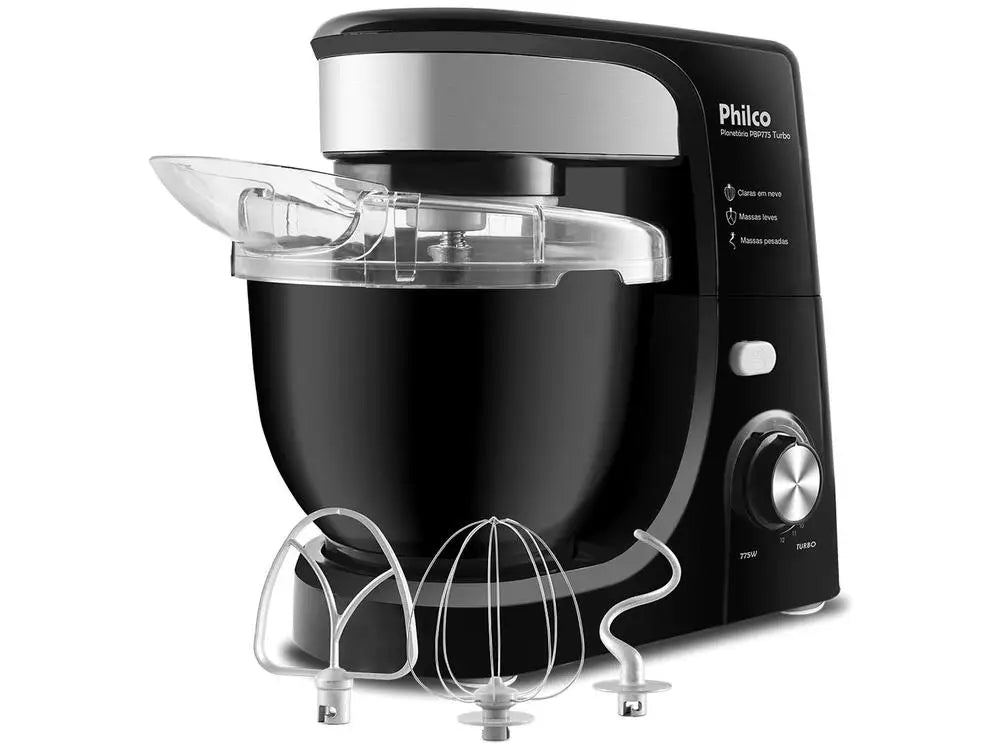 775W Black Philco Planetary Mixer 12 Speeds 4 Liters Turbo PBP775P - 110V