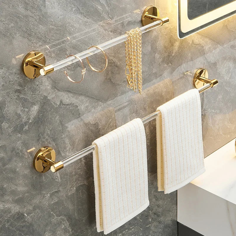 Gold and Silver Bath Towel Bar, Tissue Paper Holder Rack for Bathroom, Shelf Hanger, Toilet, Toiletries, Kitchen Accessories