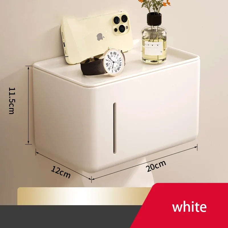 Toilet paper holder wall mounted waterproof roll paper holder toilet paper towel drawer storage rack bathroom accessories