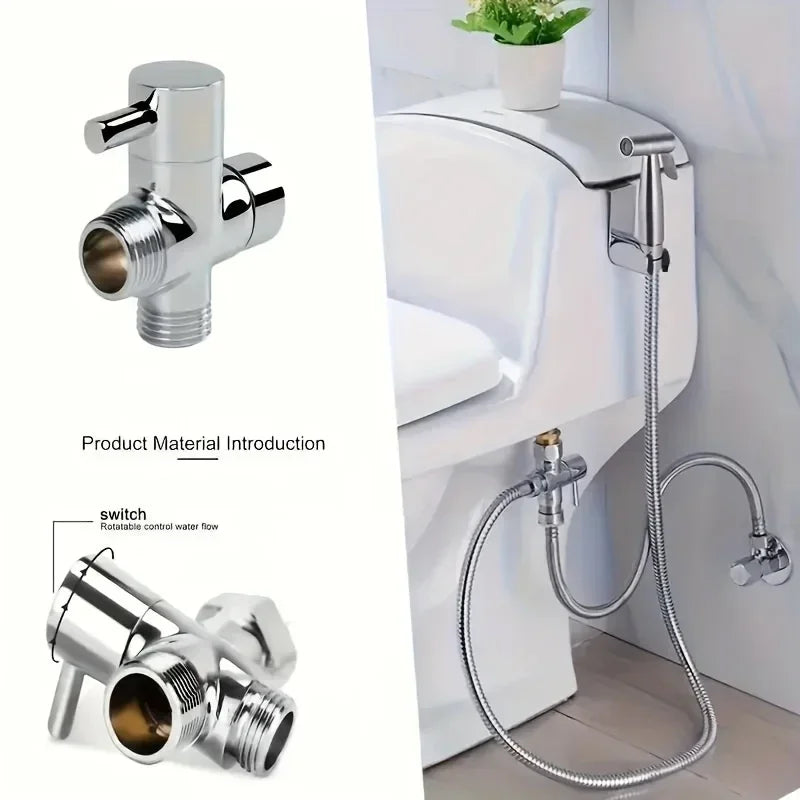 Handheld Toilet Bidet Faucet Sprayer Toilet Self Cleaning Shower Stainless Steel Bathroom Hand Bidet Spraye Set Head No Punch