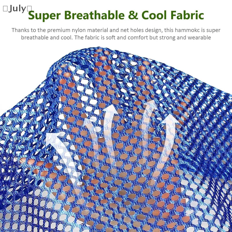 Ice Silk Outdoor Camping Swing Hammock Sturdy Portable Breathable Mesh Ice Silk Hammock Bed Hang Cooling Hammock For Garden