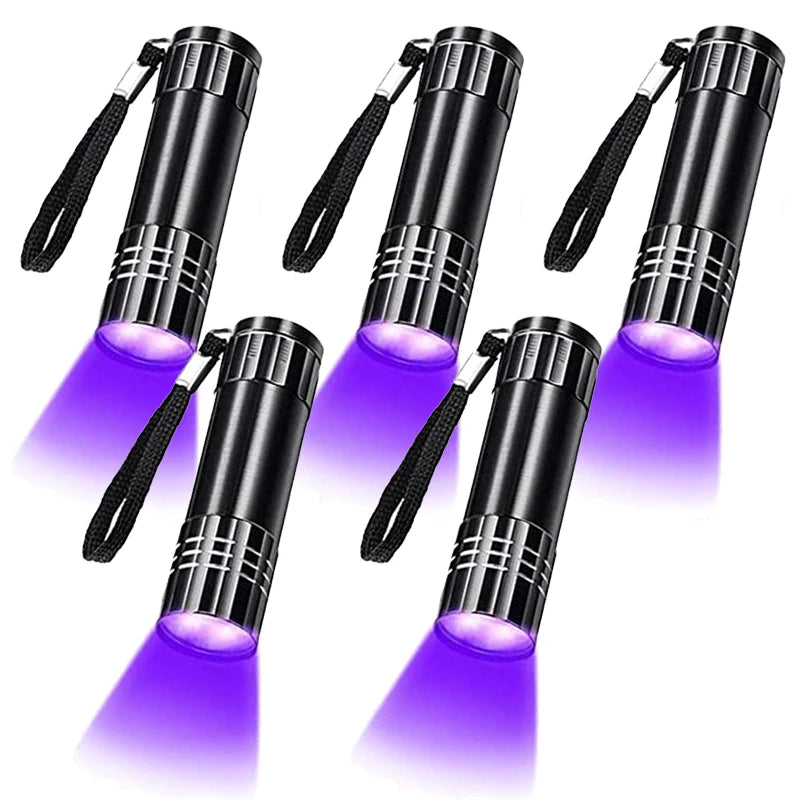 Mini UV Flashlight Ultraviolet Lamp 395-400nm Black Light Flashlights UV Torch UV Light Detector for Pet Urine Stain Dry Stain