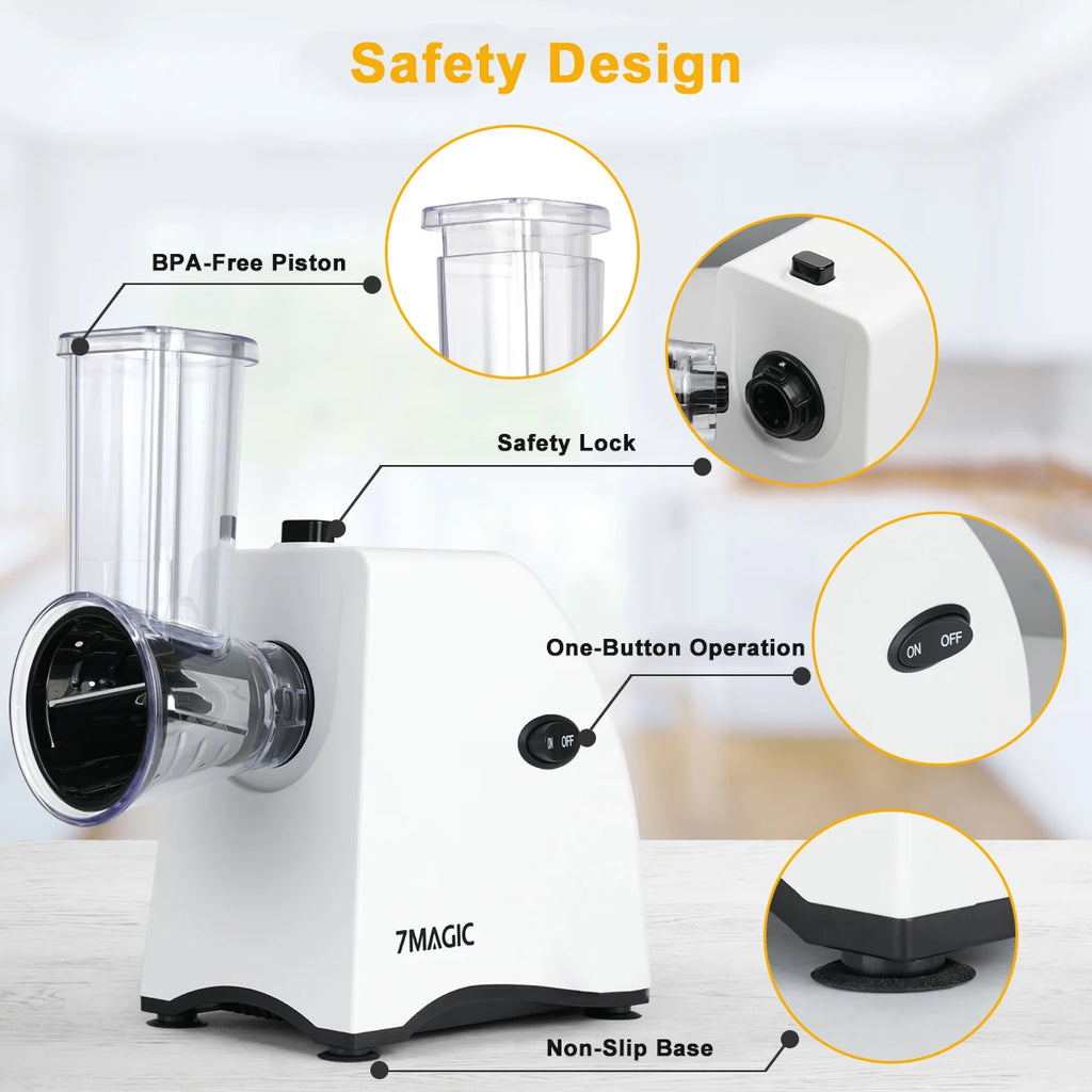 5 in 1 Electric Vegetable Cutter Shredder Automatic Salad Shooter Machine Cheese Grater Carrot Cabbage Slicer