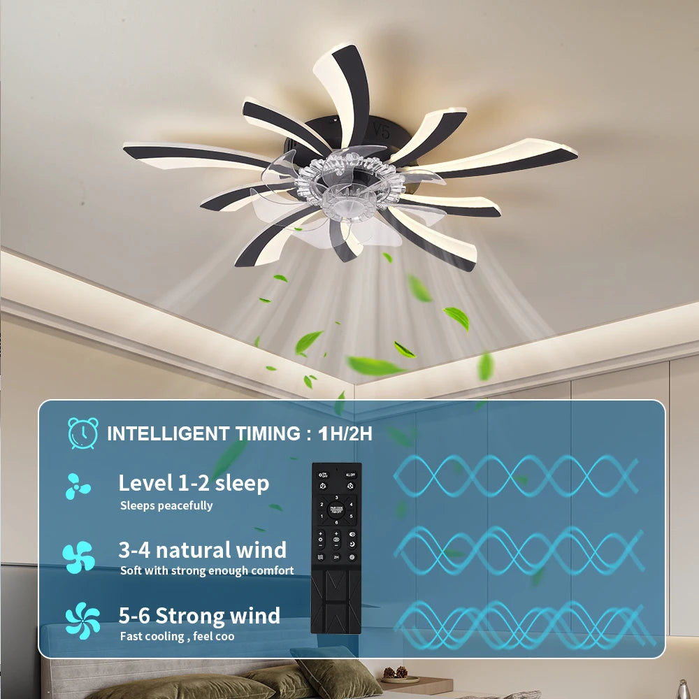 Ceiling Fan Lights For Living Children's Bedroom Dining Room Fixture Indoor Lighting Remote Control Dimmable Lamps Lustres